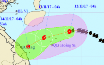 bao so 13 co kha nang suy yeu thanh ap thap nhiet doi truoc khi tien vao dat lien