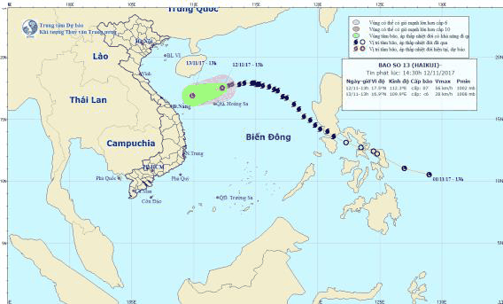 bao so 13 da suy yeu thanh ap thap nhiet doi