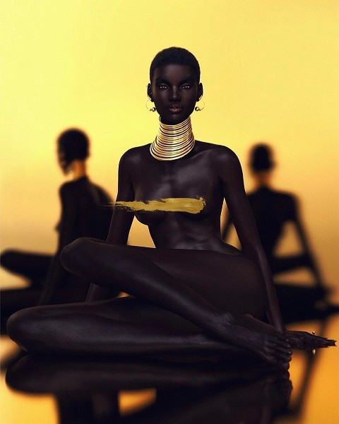 xon xao tam hinh nu nguoi mau da den xinh dep nhat mang xa hoi nguoi that hay la mo hinh