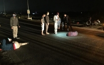 thanh hoa xe may dang di thi dam vao xe tai do ben duong 2 nguoi thuong vong