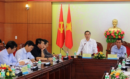 ban chi dao tay nguyen lam viec voi lanh dao tinh uy daklak