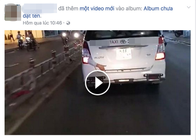 hinh anh rung ron canh tay bi kep o cop xe taxi chay tren pho sai gon