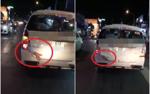 hinh anh rung ron canh tay bi kep o cop xe taxi chay tren pho sai gon