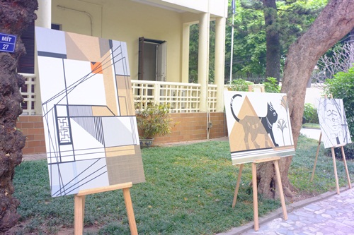 an tuong voi trien lam tranh nghe thuat bang dinh tape art