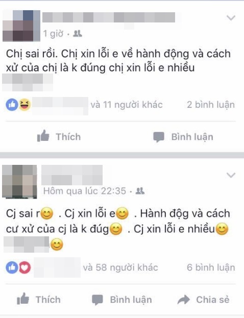 nhom nu sinh danh lot ao ban giua duong roi len facebook xin loi