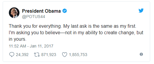 vuot qua tat ca nguoi noi tieng ong barack obama so huu dong tweet duoc like nhieu nhat nam 2017