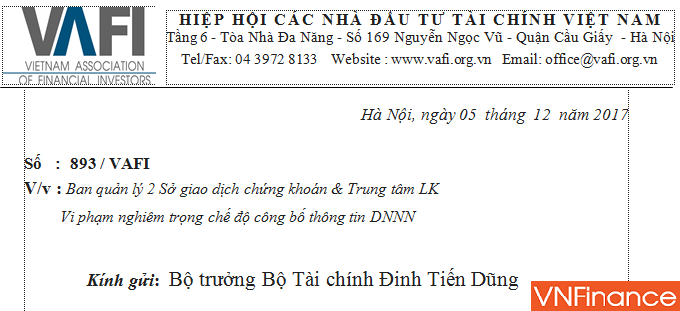 vafi yeu cau bo tai chinh xu ly vi pham doi voi 2 sgdck va trung tam lk