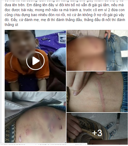 ha noi bo ruot dung day dien danh dap con trai 9 tuoi da man me dau don cau cuu cong an