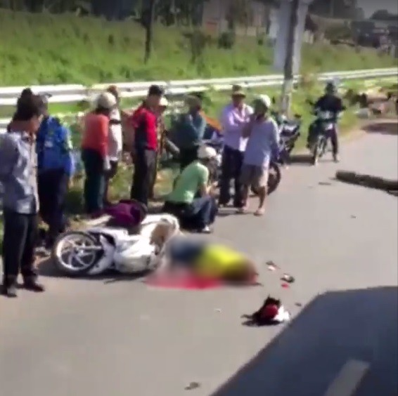 dong nai nguoi phu nu tu nga ra duong bi xe tai can qua tu vong tai cho