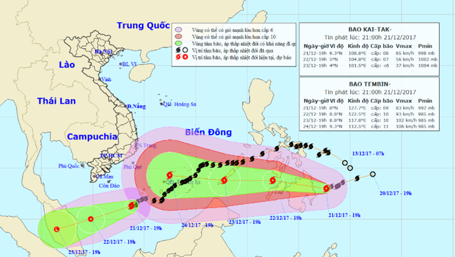 bao tembin giat cap 14 sam sap huong vao bien dong co the uy hiep nam bo dip noel