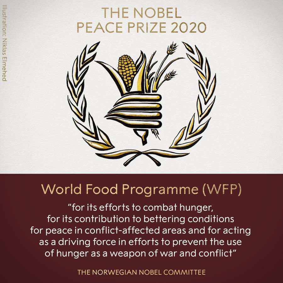 Giải Nobel Hòa Bình năm 2020 đã được trao cho FAO. Ảnh: CNN