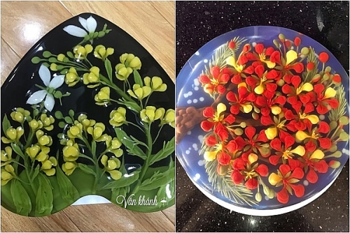 “Vườn hoa đặc biệt” của người phụ nữ mê vẽ tranh 3D trên thạch rau câu