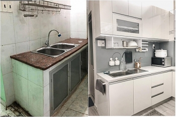 Gian bếp siêu nhỏ "lột xác ngoạn mục" nhờ áp dụng triệt để phong cách tối giản