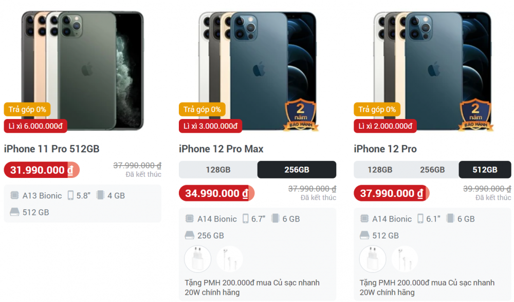 Giá iPhone 11, iPhone 12 chính hãng mới nhất sau Tết