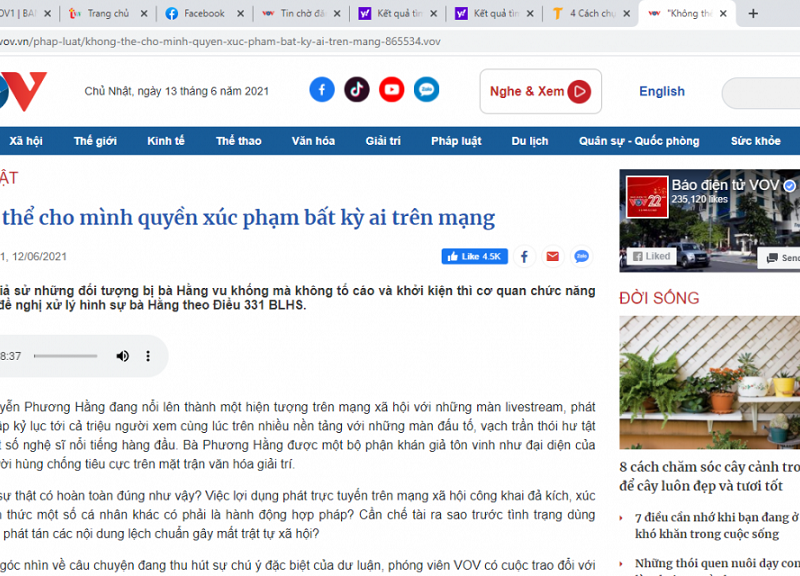 Vụ tấn công báo điện tử VOV không liên quan bà Nguyễn Phương Hằng