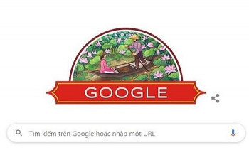 Google chào mừng ngày Quốc khánh Việt Nam với hình ảnh hoa sen
