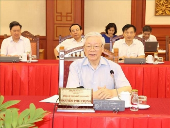 Tổng Bí thư, Chủ tịch nước Nguyễn Phú Trọng chủ trì buổi làm việc với Ban Thường vụ Thành ủy Hà Nội