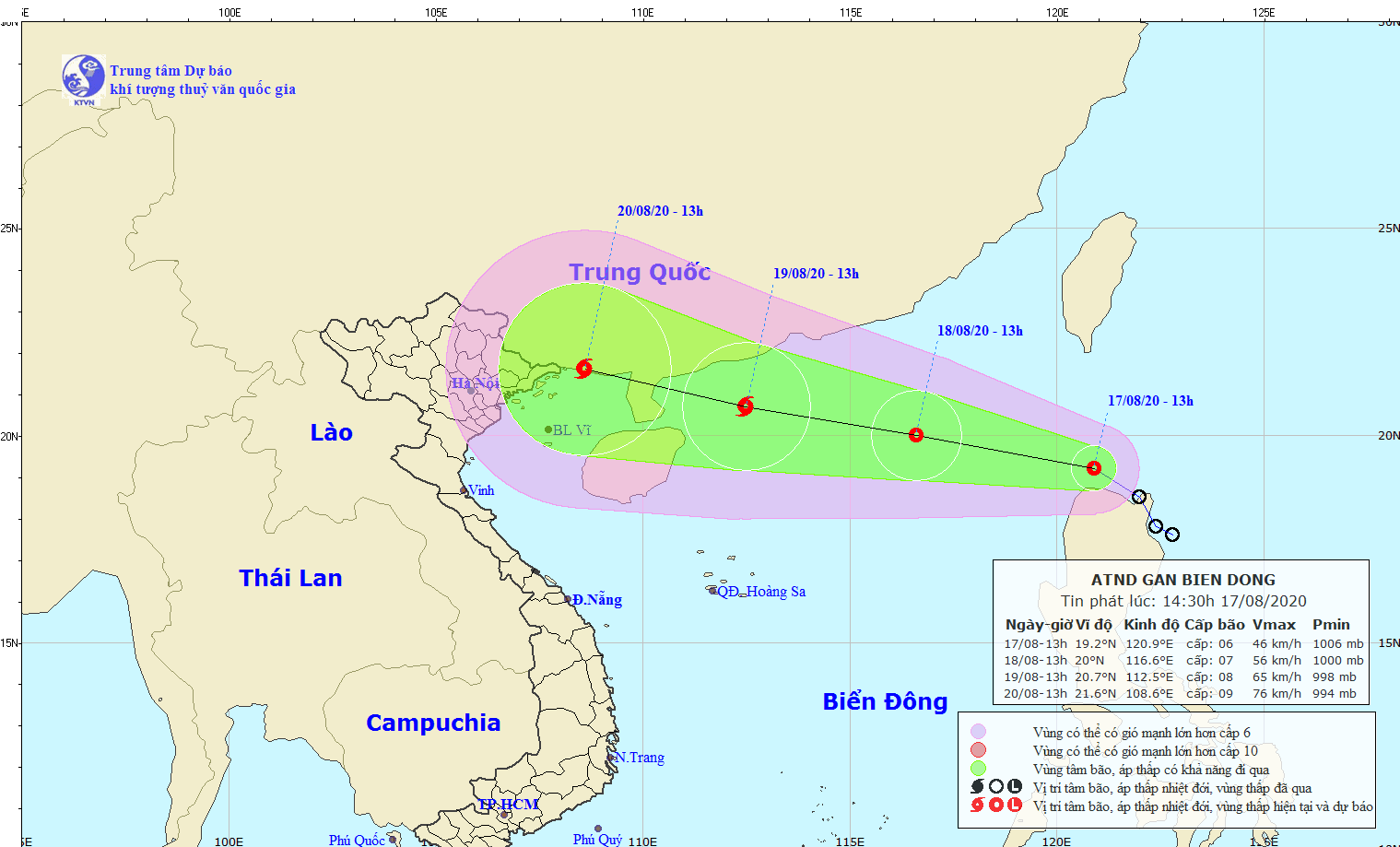 Áp thấp nhiệt đới có khả năng mạnh lên thành bão gần Biển Đông