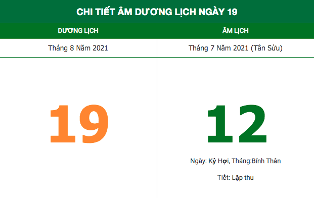 Lịch âm hôm nay (19/8/2021): Những việc không nên làm trong ngày