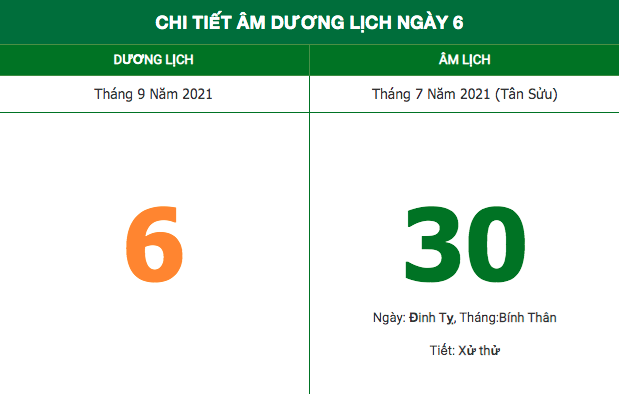 Lịch âm hôm nay (6/9/2021): Những việc không nên làm trong ngày