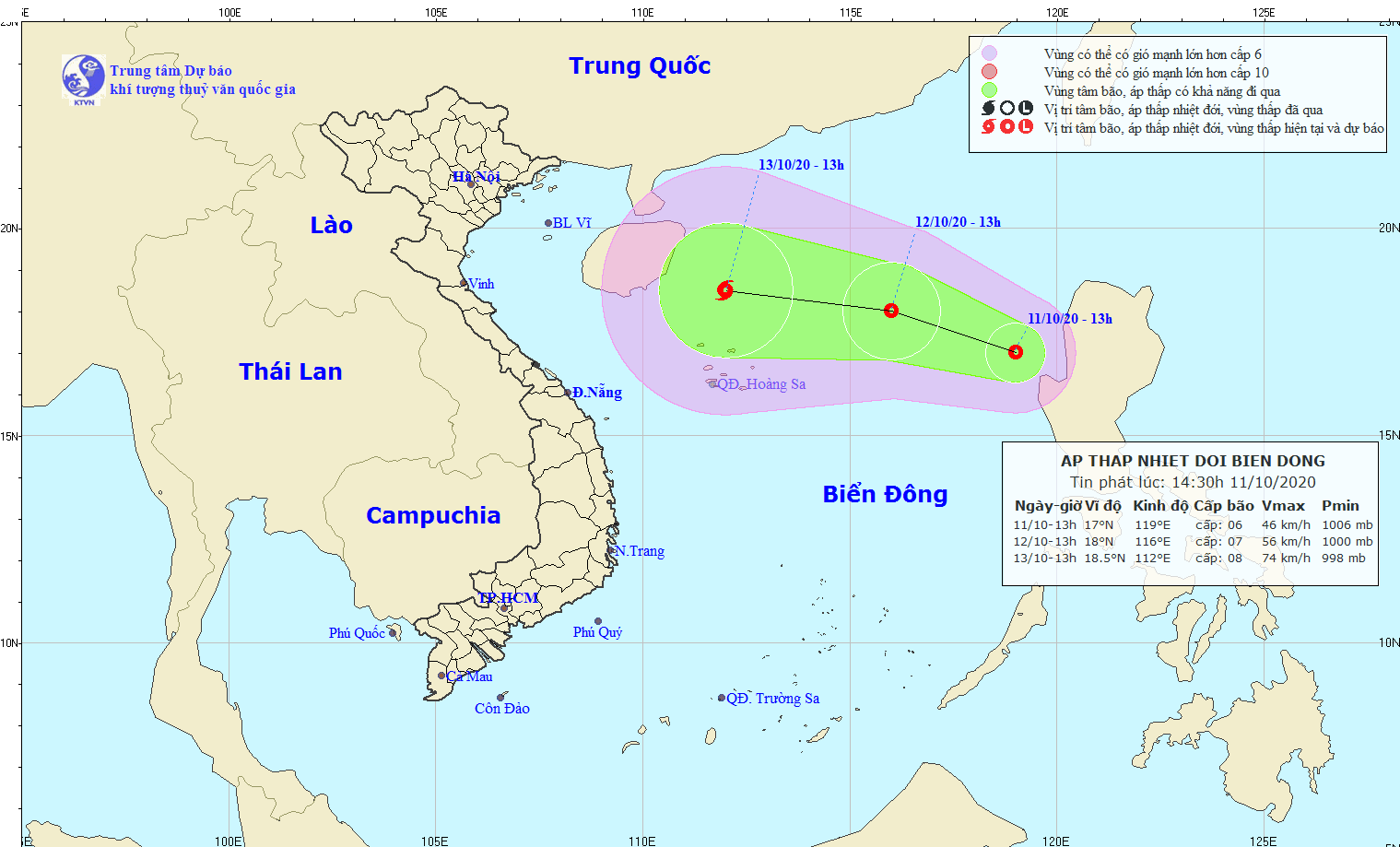 thoi tiet 1210 bao so 6 vua qua lai xuat hien ap thap nhiet doi moi tren bien dong