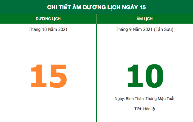 Lịch âm ngày 15/10/2021: Những điều kiêng kỵ trong ngày