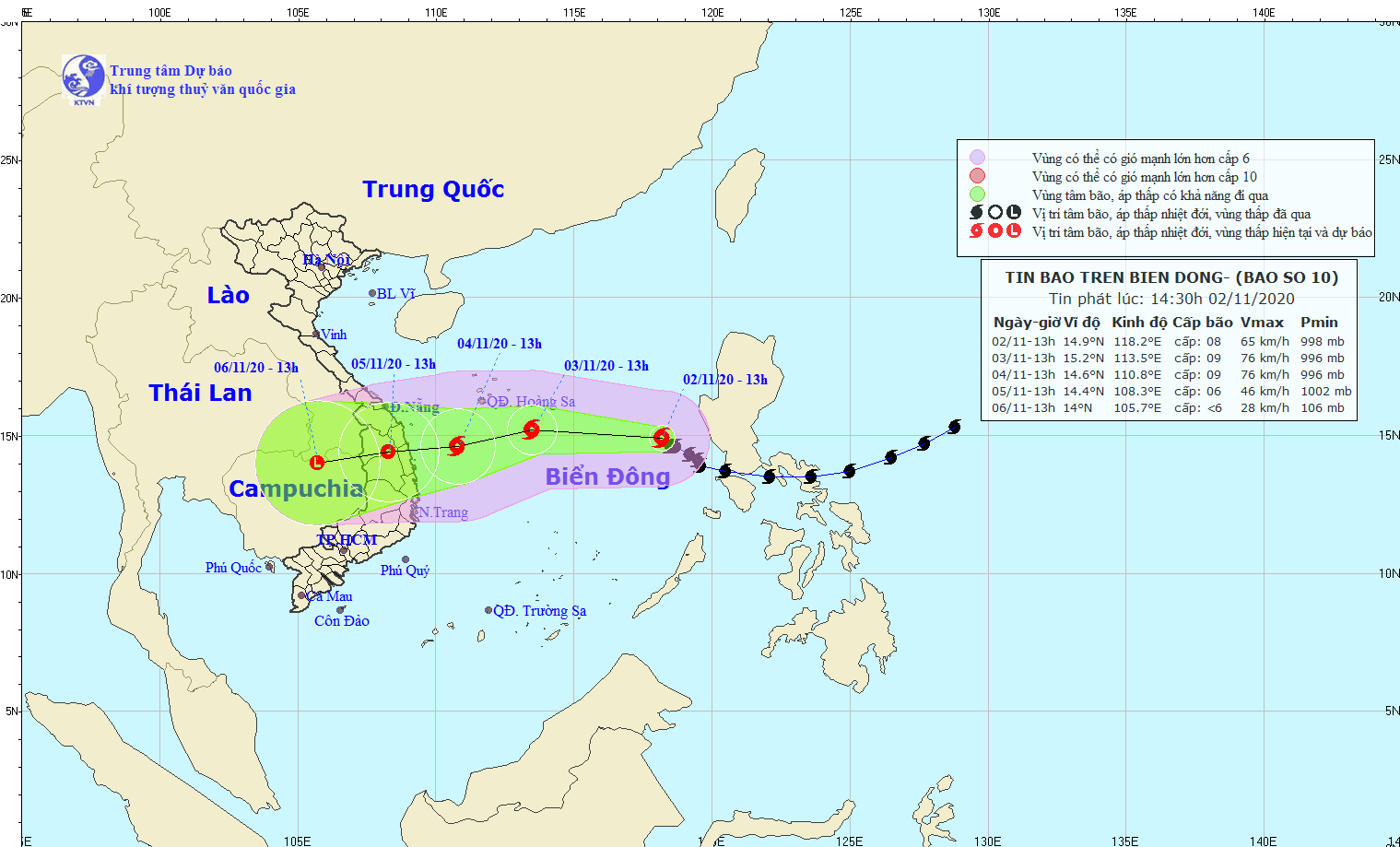 Diễn biến bão số 10: 24h tới cách Hoàng Sa 260km, gió giật cấp 11