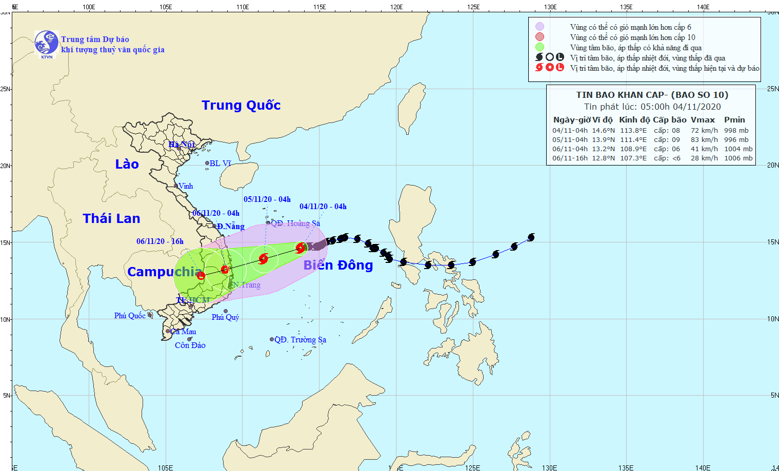 Diễn biến bão số 10: 24h tới cách Quảng Ngãi 230km, gió giật cấp 11