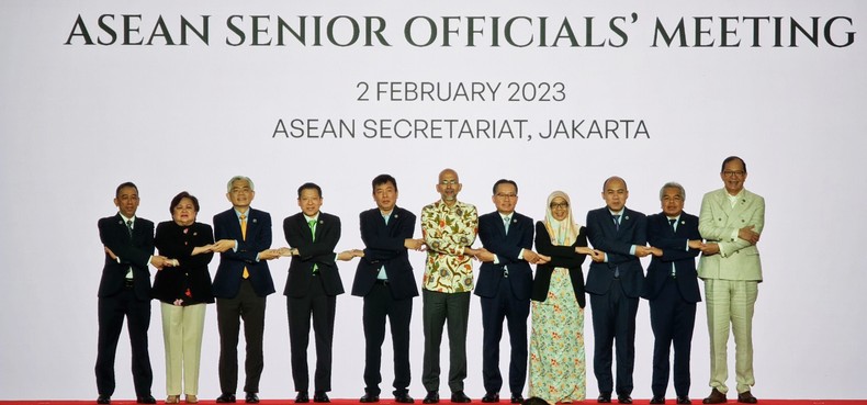 Họp trù bị cho Hội nghị hẹp Bộ trưởng Ngoại giao ASEAN ảnh 1