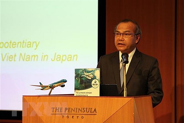 Đại sứ Việt Nam tại Nhật Bản Vũ Hồng Nam phát biểu tại hội thảo. Ảnh: Đào Thanh Tùng/TTXVN