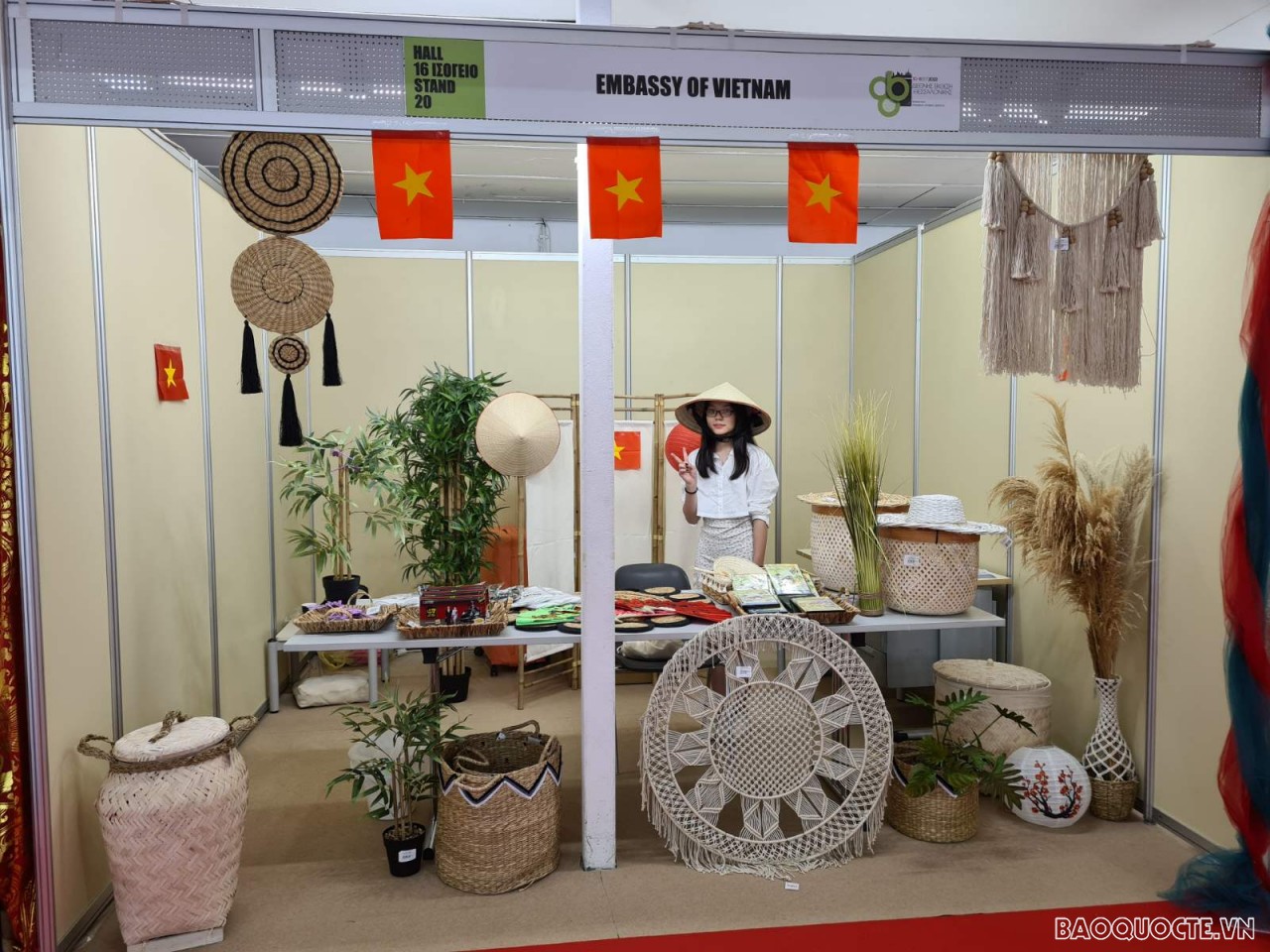 (09.15) Gian hàng Việt Nam tại Hội chợ Quốc tế Thessaloniki 2022. (Ảnh: Đại sứ quán Việt Nam tại Hy Lạp)