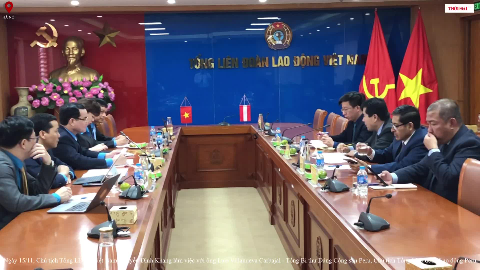 Tổng Liên đoàn lao động Việt Nam tiếp Đoàn đại biểu của Đảng Cộng sản Peru